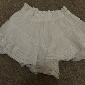 Aerie White Ruffled Skorts